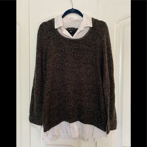 Sweater with built in shirt